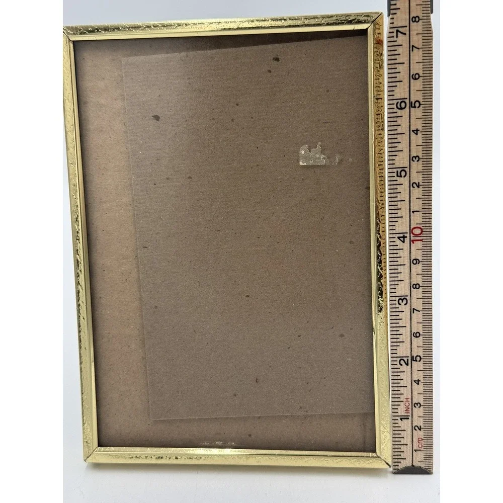 Vintage Gold Metal Picture Frame ~5x7 Minimalist Tabletop